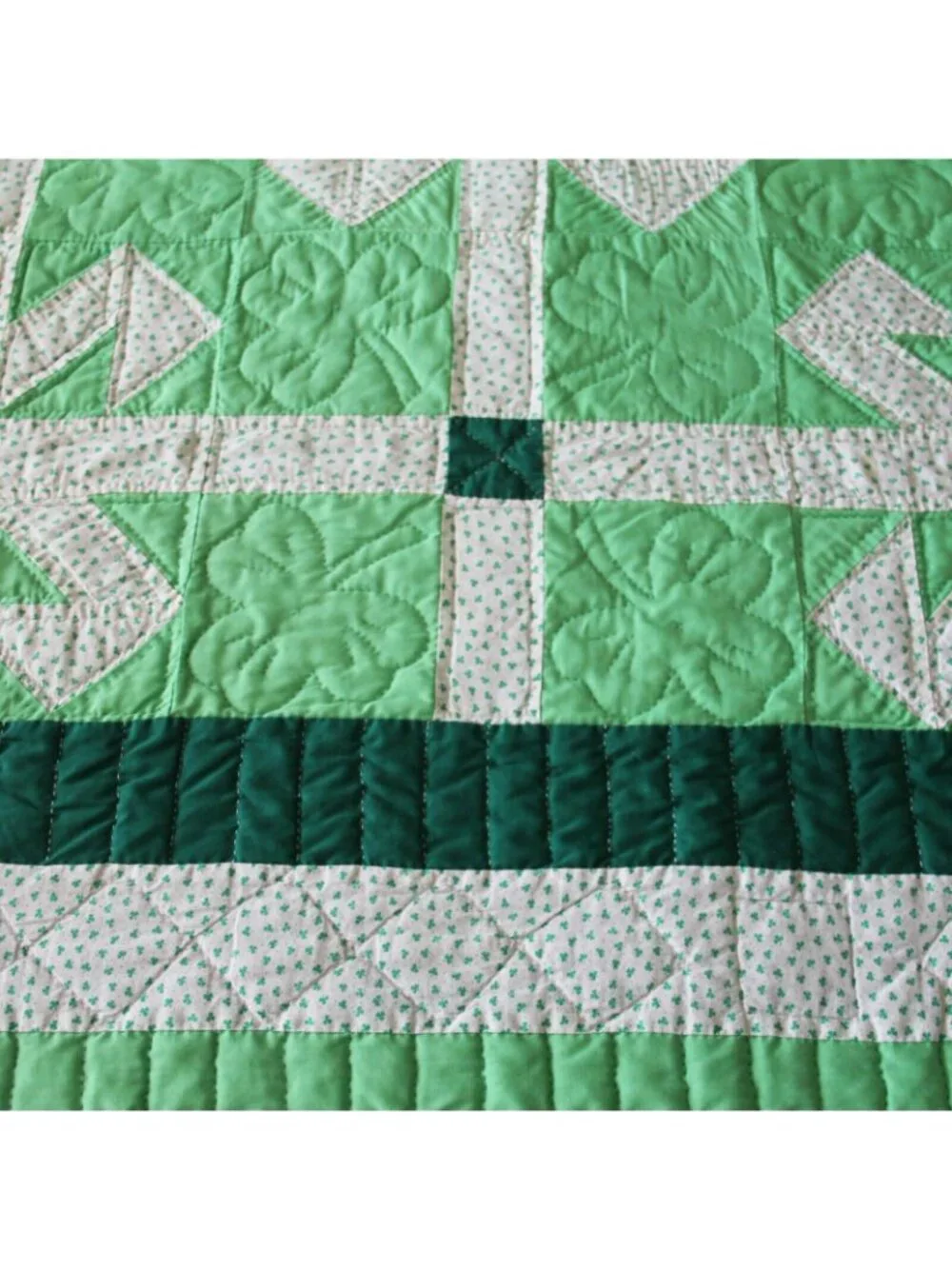 Vintage 1989 Completely Handmade Hand Stitched Quilt Irish Theme 80L x 96W